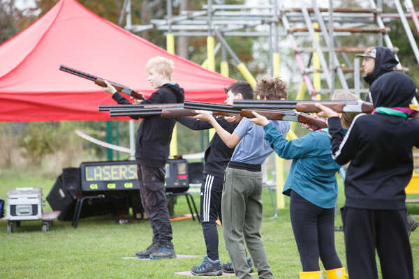 Laser clay shooting